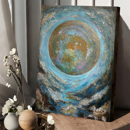 Abstract Contemporary Moon Painting Canvas Wall Art - Home Decor Living Room