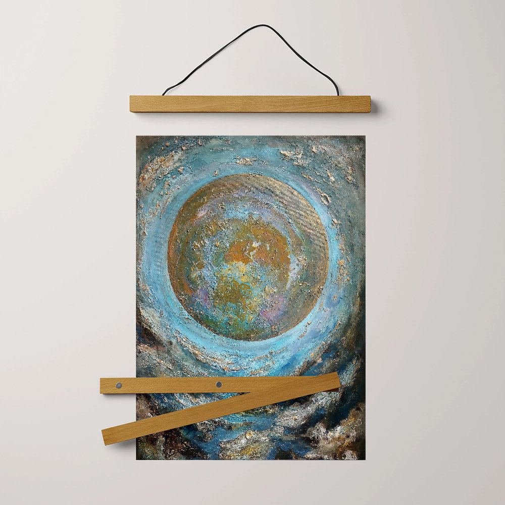Abstract Contemporary Moon Painting Hanging Canvas Wall Art - Home Decor Living Room