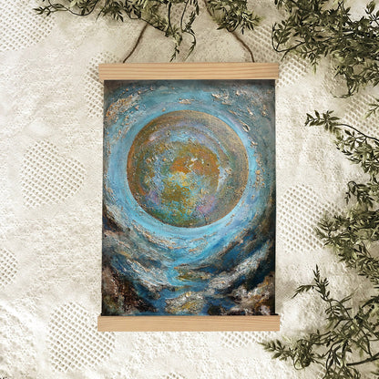 Abstract Contemporary Moon Painting Hanging Canvas Wall Art - Home Decor Living Room