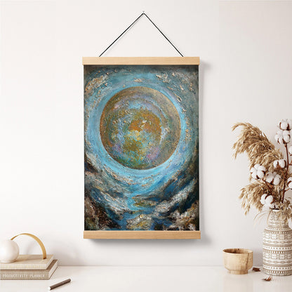 Abstract Contemporary Moon Painting Hanging Canvas Wall Art - Home Decor Living Room