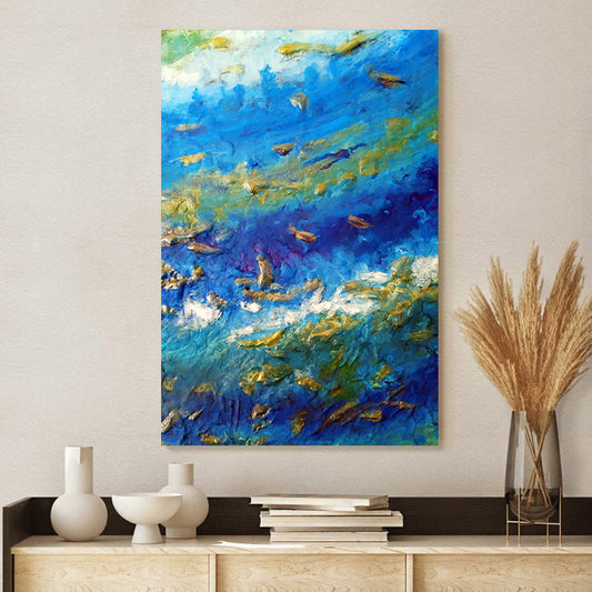 Abstract Contemporary Seascape Painting Canvas Wall Art - Home Decor Living Room