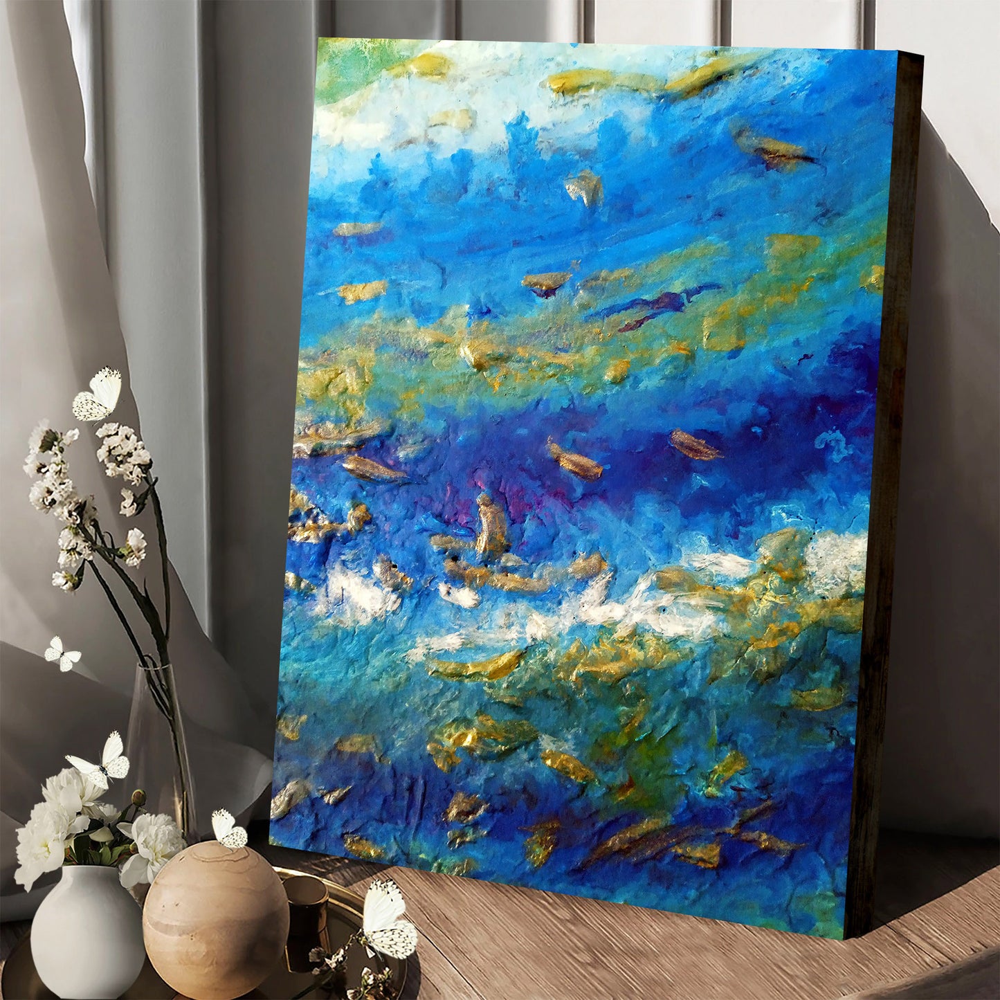 Abstract Contemporary Seascape Painting Canvas Wall Art - Home Decor Living Room