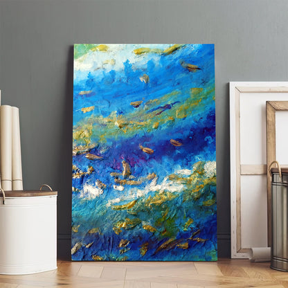 Abstract Contemporary Seascape Painting Canvas Wall Art - Home Decor Living Room
