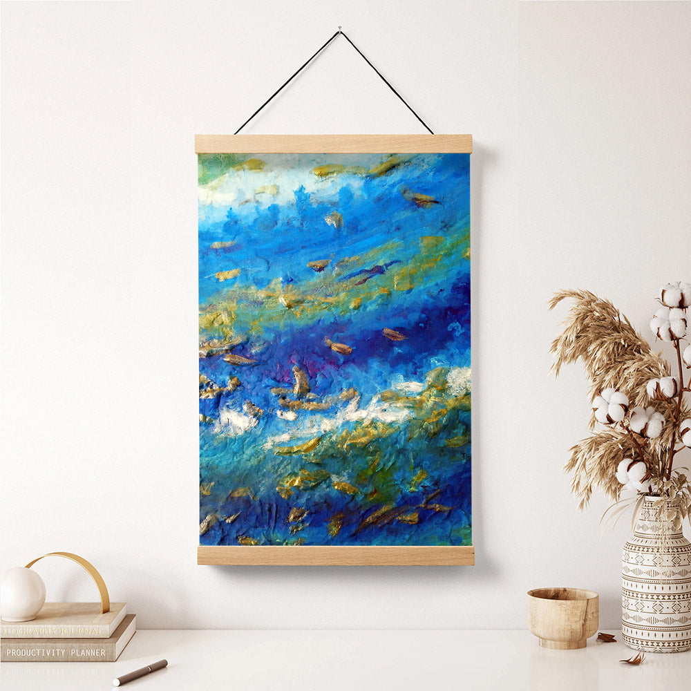 Abstract Contemporary Seascape Painting Hanging Canvas Wall Art - Home Decor Living Room