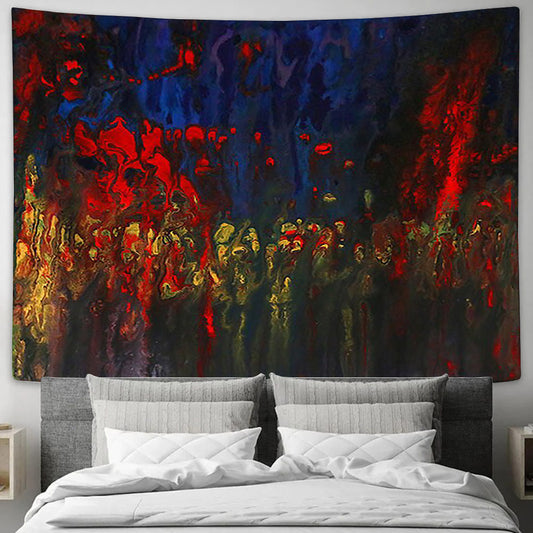 Abstract Mixed Media Art Painting Tapestry - Tapestry Wall Decor - Home Decor Living Room