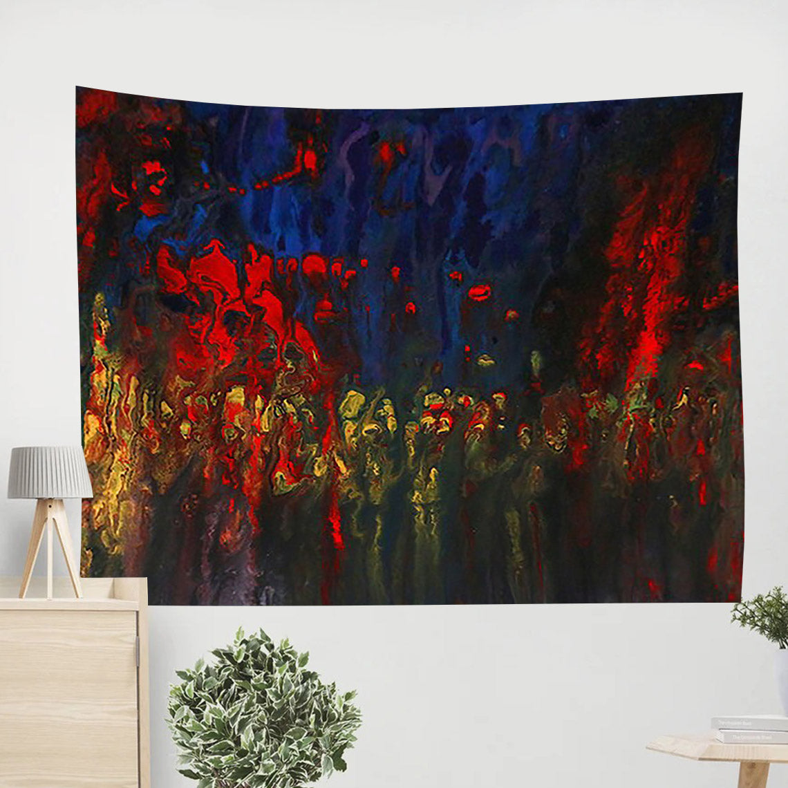 Abstract Mixed Media Art Painting Tapestry - Tapestry Wall Decor - Home Decor Living Room