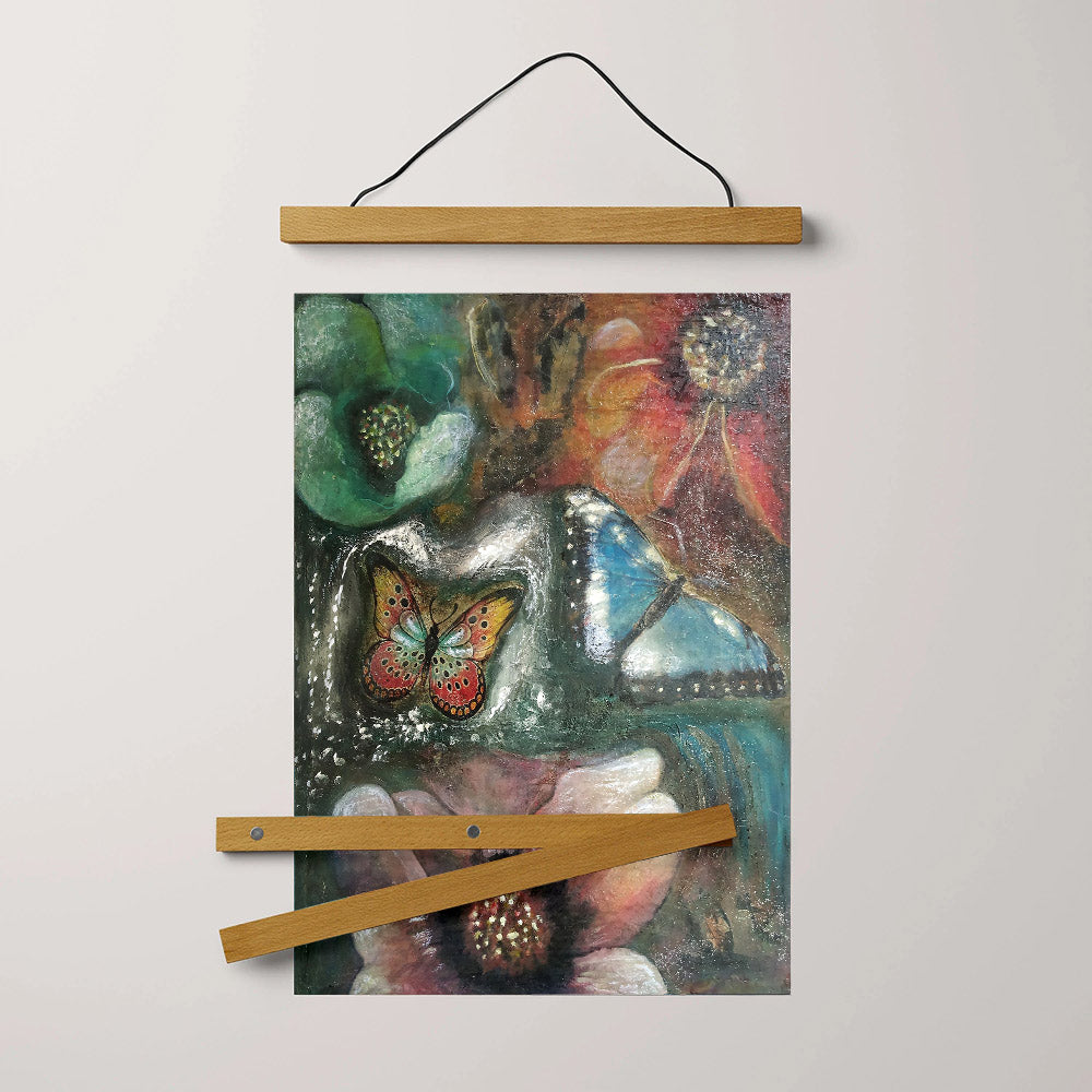 Abstract Original Painting Butterfly Mixed Media Hanging Canvas Wall Art - Canvas Wall Decor - Home Decor Living Room
