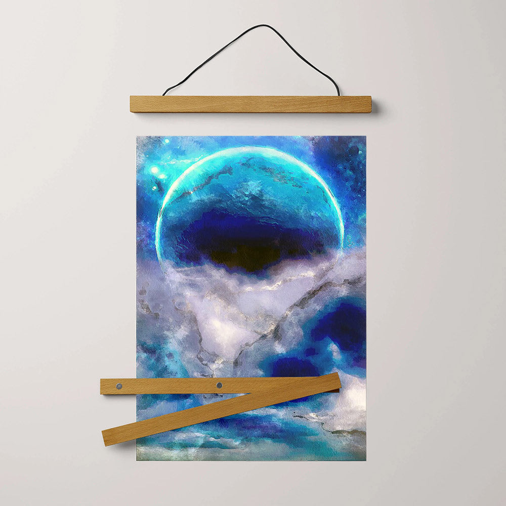 Abstract Seascape Moon Painting Hanging Canvas Wall Art - Canvas Wall Decor - Home Decor Living Room