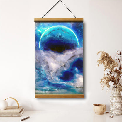 Abstract Seascape Moon Painting Hanging Canvas Wall Art - Canvas Wall Decor - Home Decor Living Room
