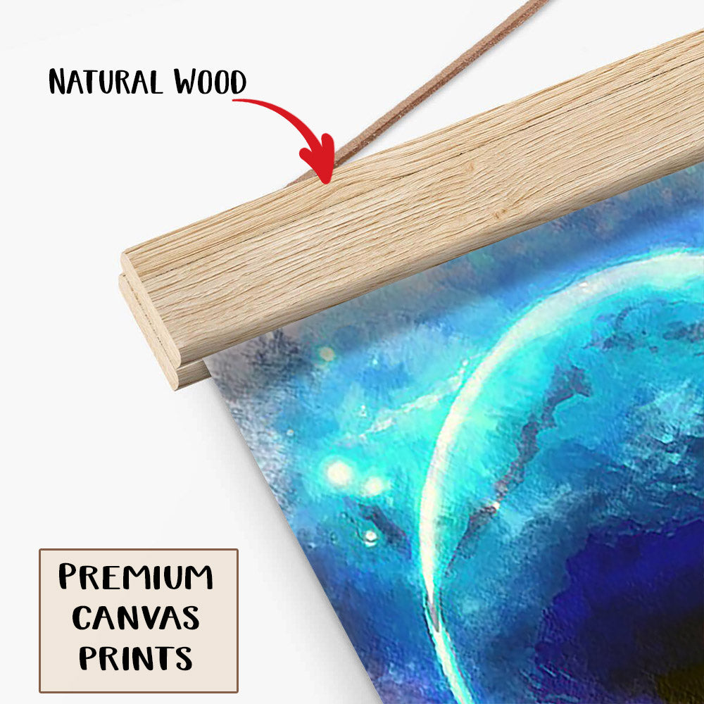 Abstract Seascape Moon Painting Hanging Canvas Wall Art - Canvas Wall Decor - Home Decor Living Room