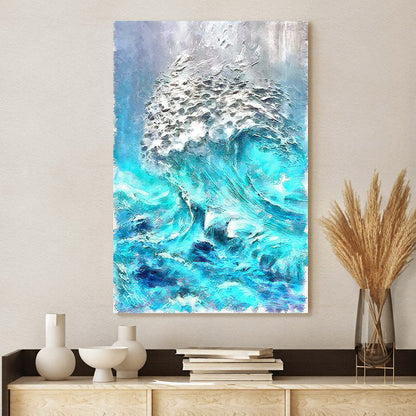 Abstract Waves Painting Canvas Wall Art - Canvas Wall Decor - Home Decor Living Room