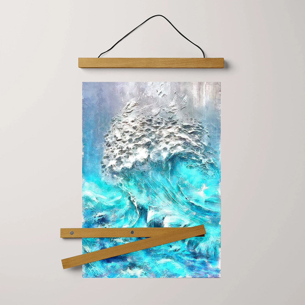 Abstract Waves Painting Hanging Canvas Wall Art - Canvas Wall Decor - Home Decor Living Room