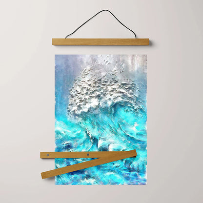 Abstract Waves Painting Hanging Canvas Wall Art - Canvas Wall Decor - Home Decor Living Room