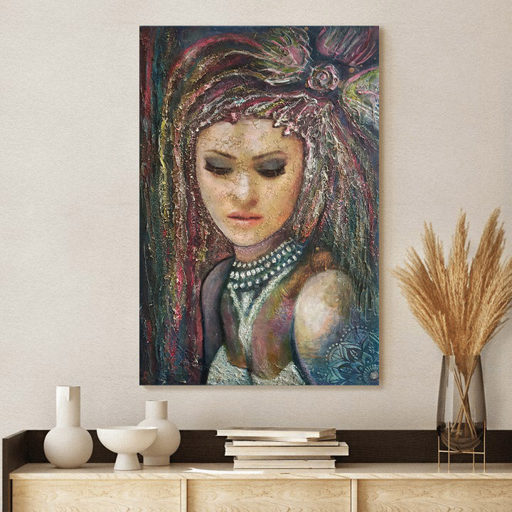 Abstract Woman Portrait Painting Canvas Wall Art - Canvas Wall Decor - Home Decor Living Room