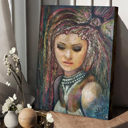 Abstract Woman Portrait Painting Canvas Wall Art - Canvas Wall Decor - Home Decor Living Room
