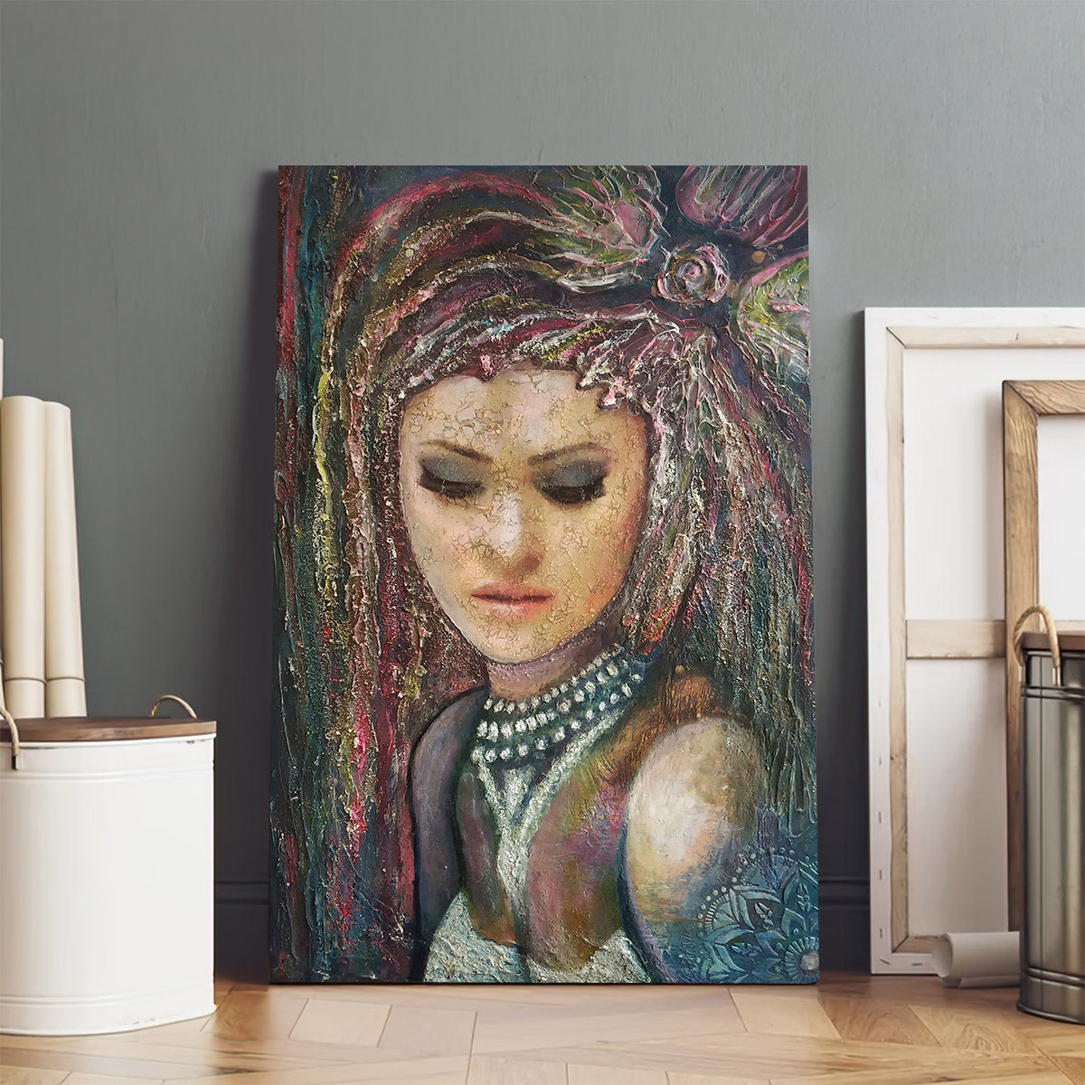 Abstract Woman Portrait Painting Canvas Wall Art - Canvas Wall Decor - Home Decor Living Room