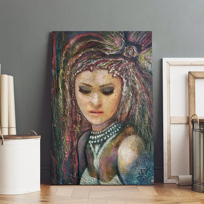Abstract Woman Portrait Painting Canvas Wall Art - Canvas Wall Decor - Home Decor Living Room