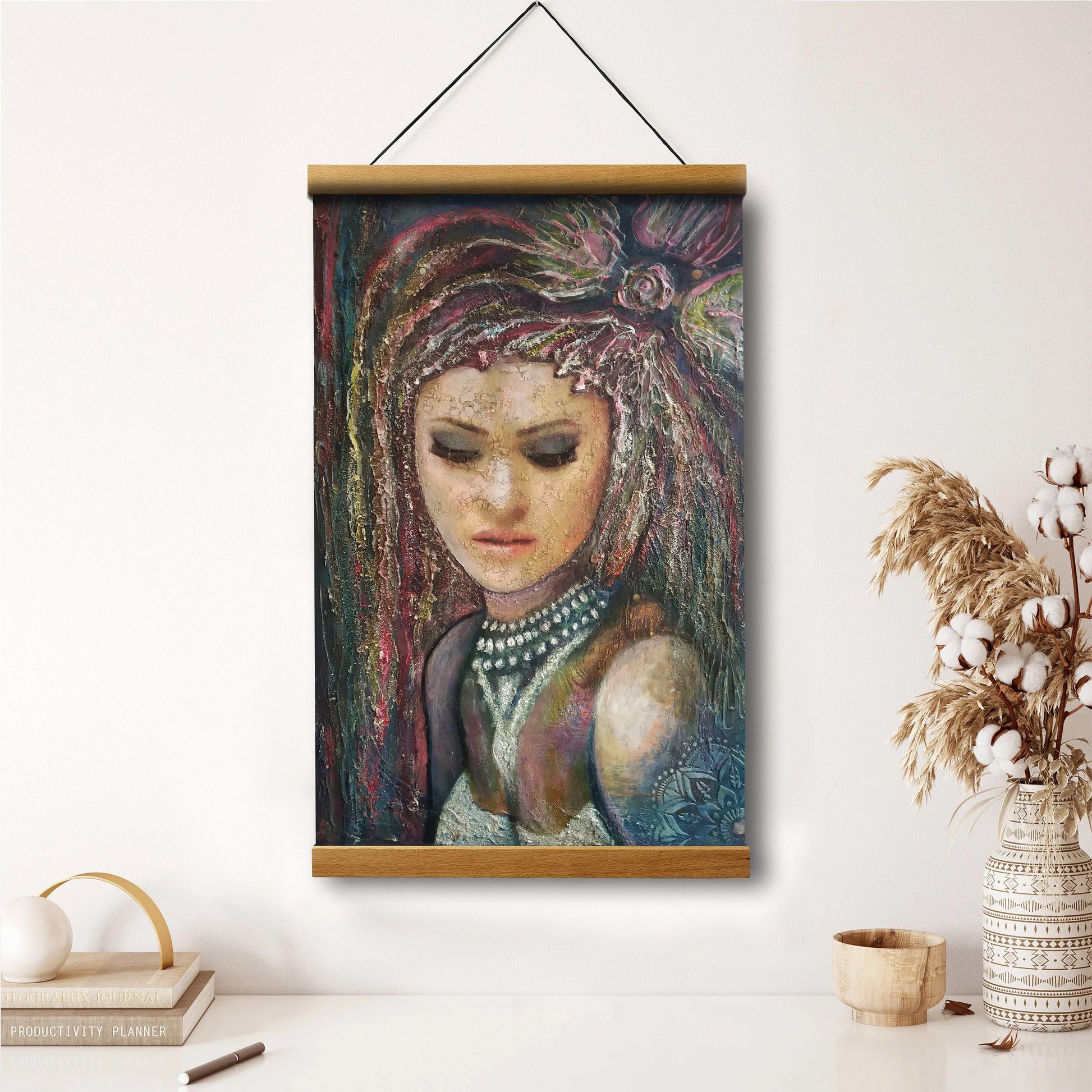 Abstract Woman Portrait Painting Hanging Canvas Wall Art - Canvas Wall Decor - Home Decor Living Room
