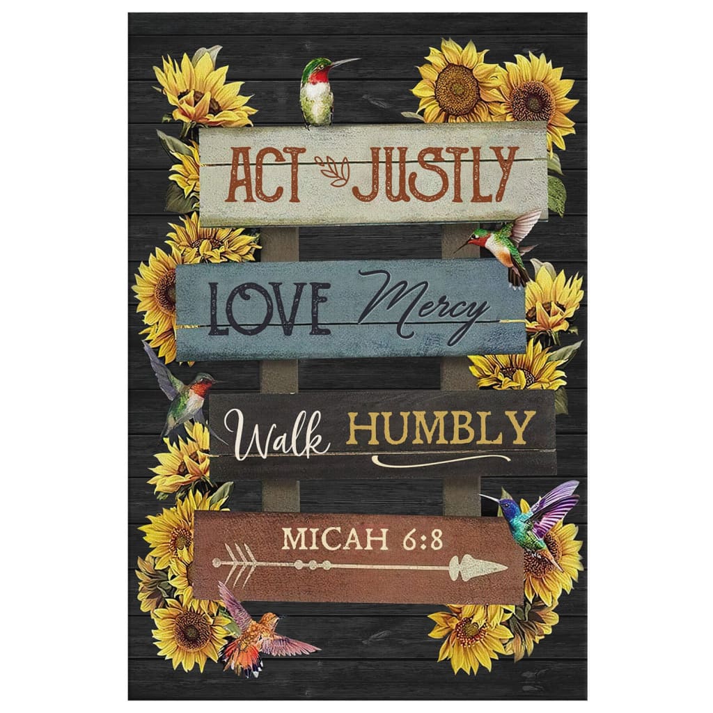 Act Justly Love Mercy Walk Humbly Micah 68 Canvas Wall Art - Christian Canvas Prints - Bible Verse Canvas