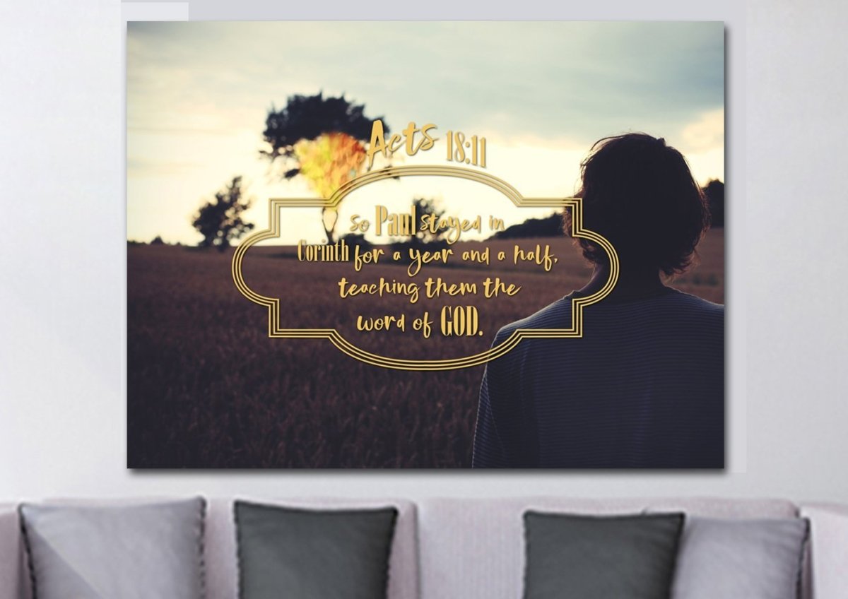 Acts 1811 Canvas Wall Art Print - Christian Canvas Wall Art