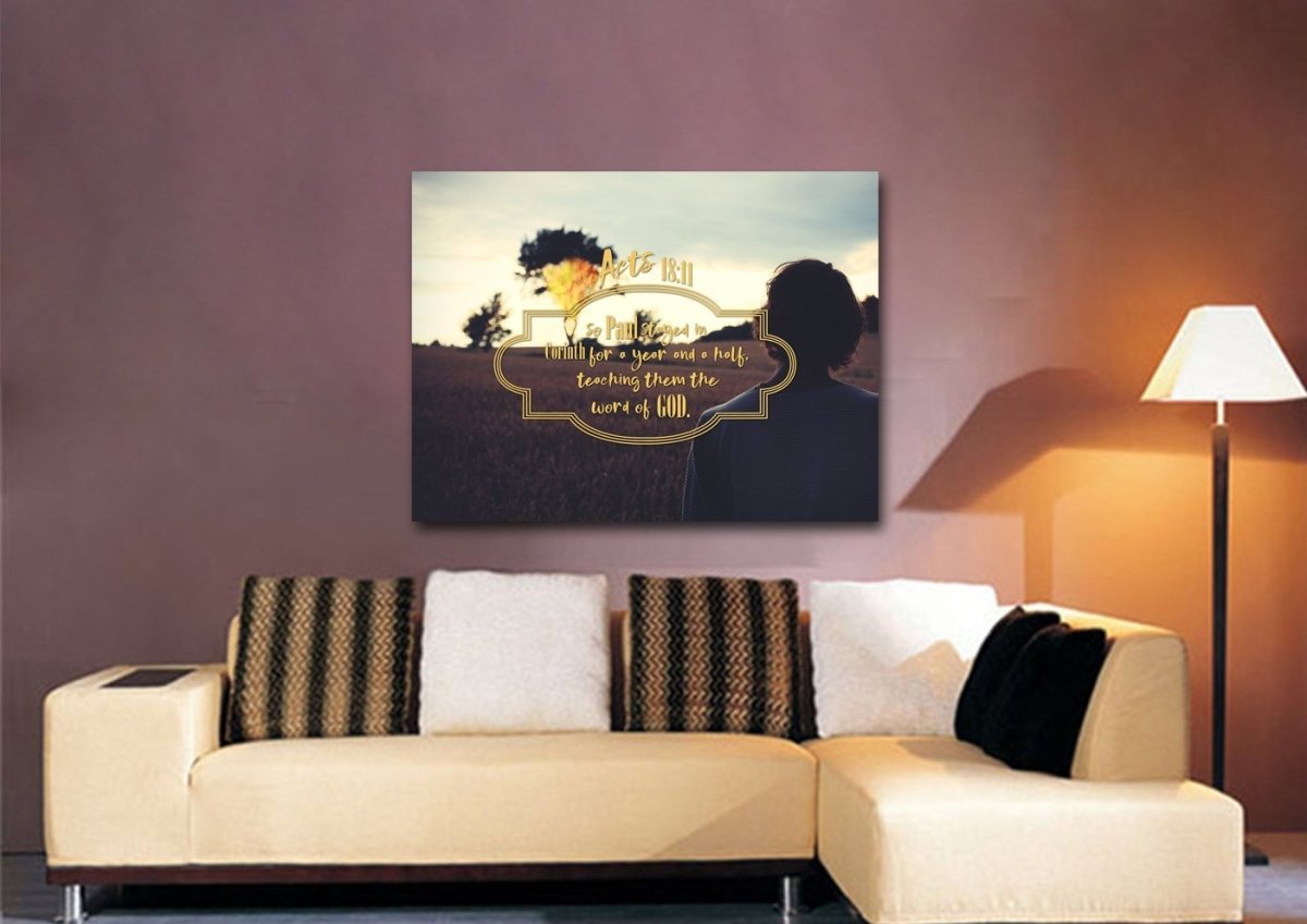 Acts 1811 Canvas Wall Art Print - Christian Canvas Wall Art