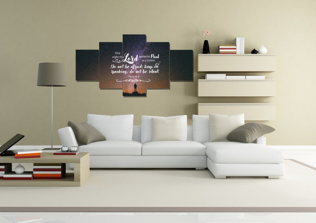 Acts 189 Canvas Wall Art Print - Do Not Be Afraid, Keep On Speaking, Do Not Be Silent - Christian Canvas Wall Art