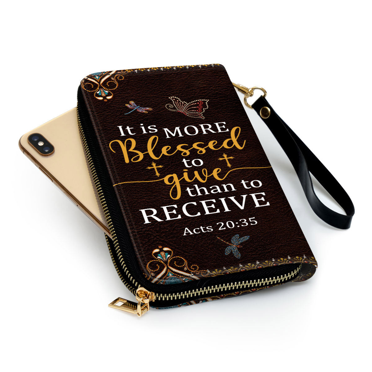 Acts 2035 It Is More Blessed To Give Than To Receive Bible Verse Gifts For Religious Women Clutch Purse For Women - Personalized Name