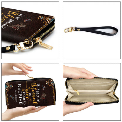 Acts 2035 It Is More Blessed To Give Than To Receive Bible Verse Gifts For Religious Women Clutch Purse For Women - Personalized Name