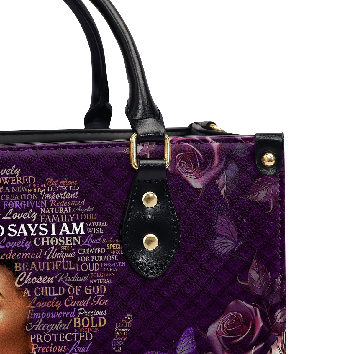 Africa Map  Personalized Leather Handbag With Zipper - Inspirational Gift Christian Ladies