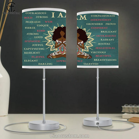 African American Yoga Table Lamp For Bedroom