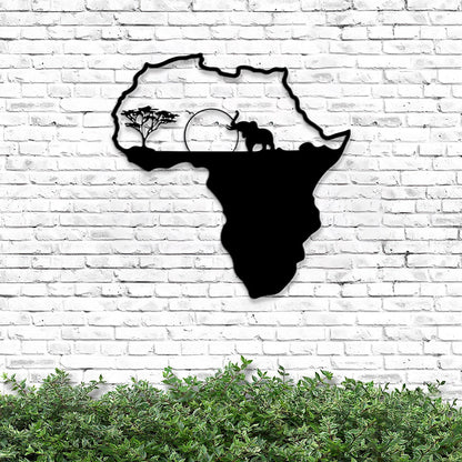 Safari Elephant Metal Sign - Metal Wall Decor - Elephant Giraffe Metal Wall Art - Africa Animals Wall Decor - Elephant Lover Gift - Ciaocustom