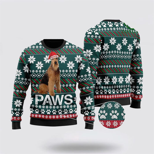 Airedale Terrier Santa Printed Ugly Christmas Sweater For Men And Women, Gift For Christmas, Best Winter Christmas Outfit