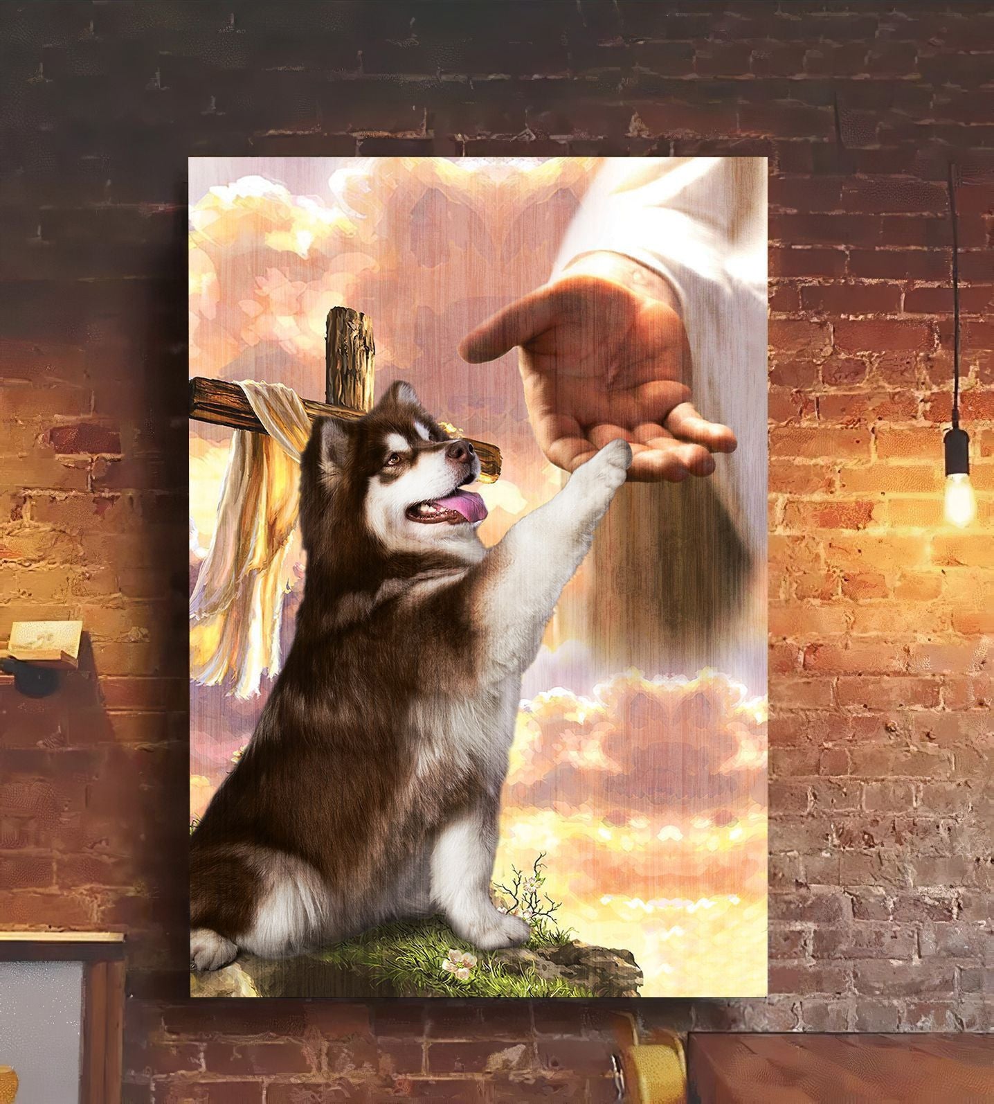 Alaskan Malamute God Hand Photo Canvas - Canvas Decor Ideas