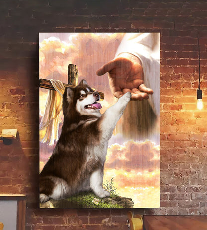 Alaskan Malamute God Hand Photo Canvas - Canvas Decor Ideas