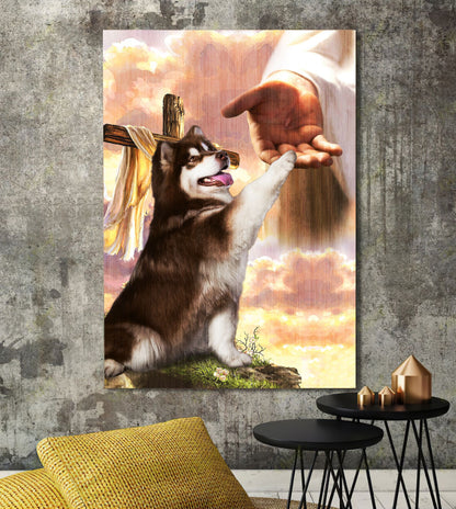 Alaskan Malamute God Hand Photo Canvas - Canvas Decor Ideas