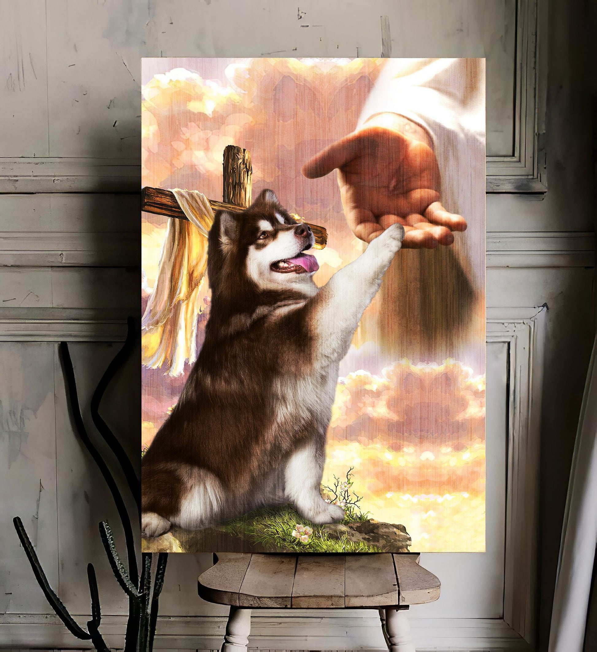 Alaskan Malamute God Hand Photo Canvas - Canvas Decor Ideas