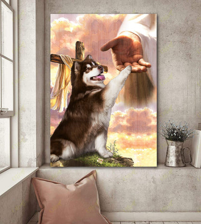 Alaskan Malamute God Hand Photo Canvas - Canvas Decor Ideas