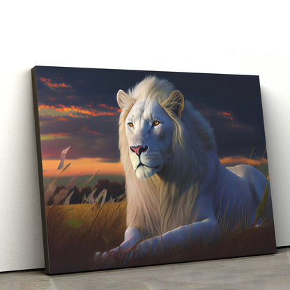 Albino Lion - Canvas Picture - Jesus Canvas Pictures - Christian Wall Art