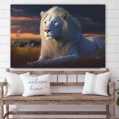 Albino Lion - Canvas Picture - Jesus Canvas Pictures - Christian Wall Art