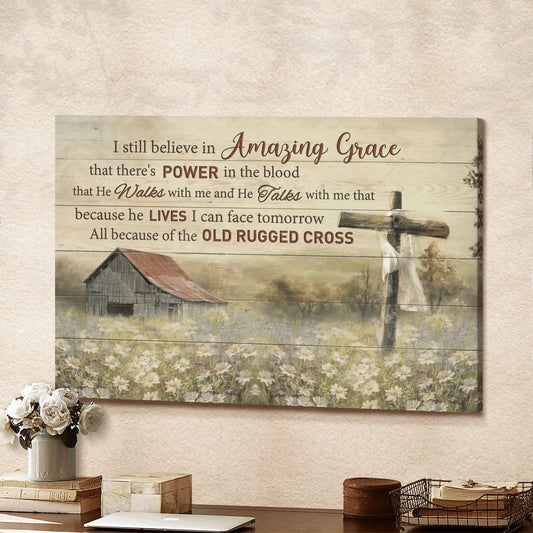 All Because Of The Old Rugged Cross Jesus Canvas Wall Art - Jesus Canvas Pictures - Christian Wall Posters