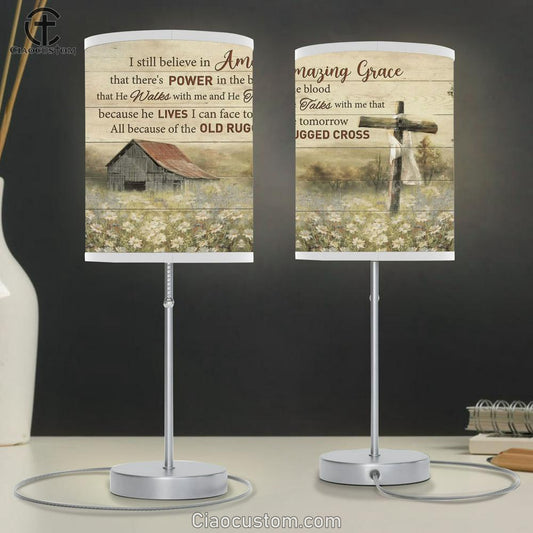 All Because Of The Old Rugged Cross Jesus Table Lamp