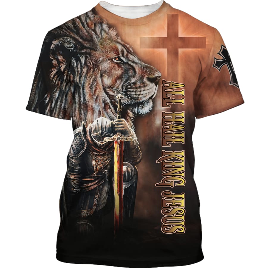 All Hail King Jesus Shirts - Knight Templar Warrior Lion 3d Shirts - C ...