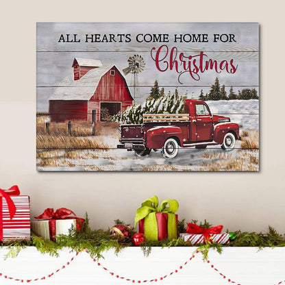 All Hearts Come Home For Christmas Wall Art Canvas Christian Gifts - Art On Wall - Poster To Print