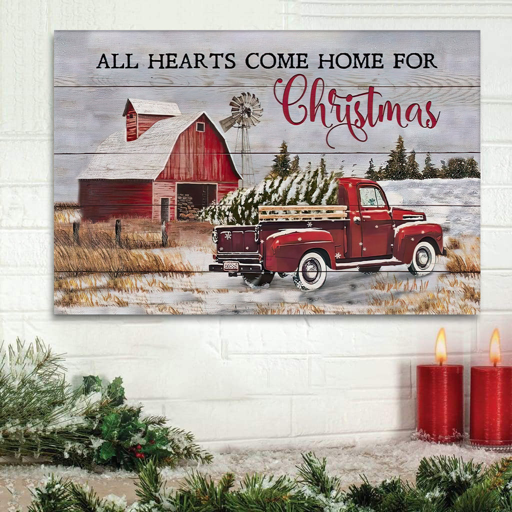 All Hearts Come Home For Christmas Wall Art Canvas Christian Gifts - Art On Wall - Poster To Print