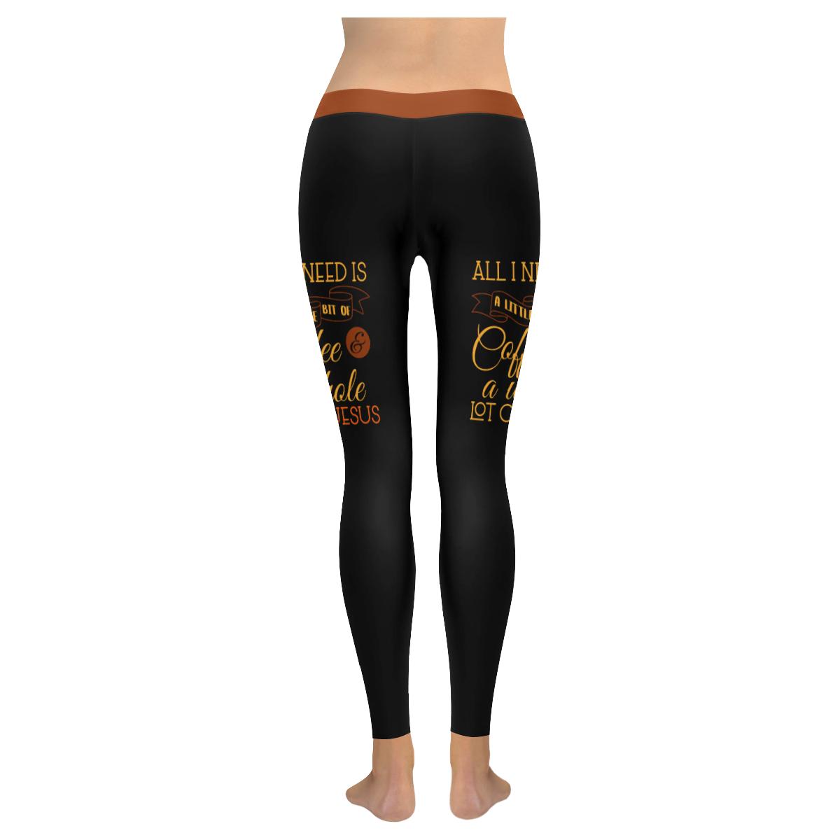 All I Need Is Coffee & A Whole Lot Of Jesus Soft Leggings For Women - Christian Leggings For Women