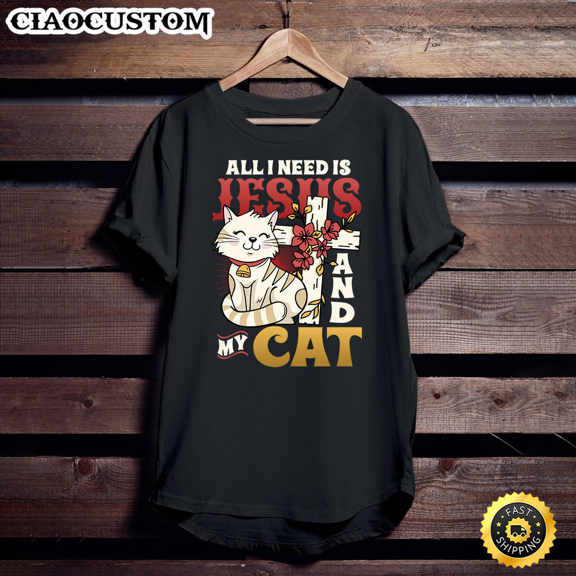 All I Need Is Jesus And My Cat Christian Long Sleeve T-Shirt - Christian Shirt
