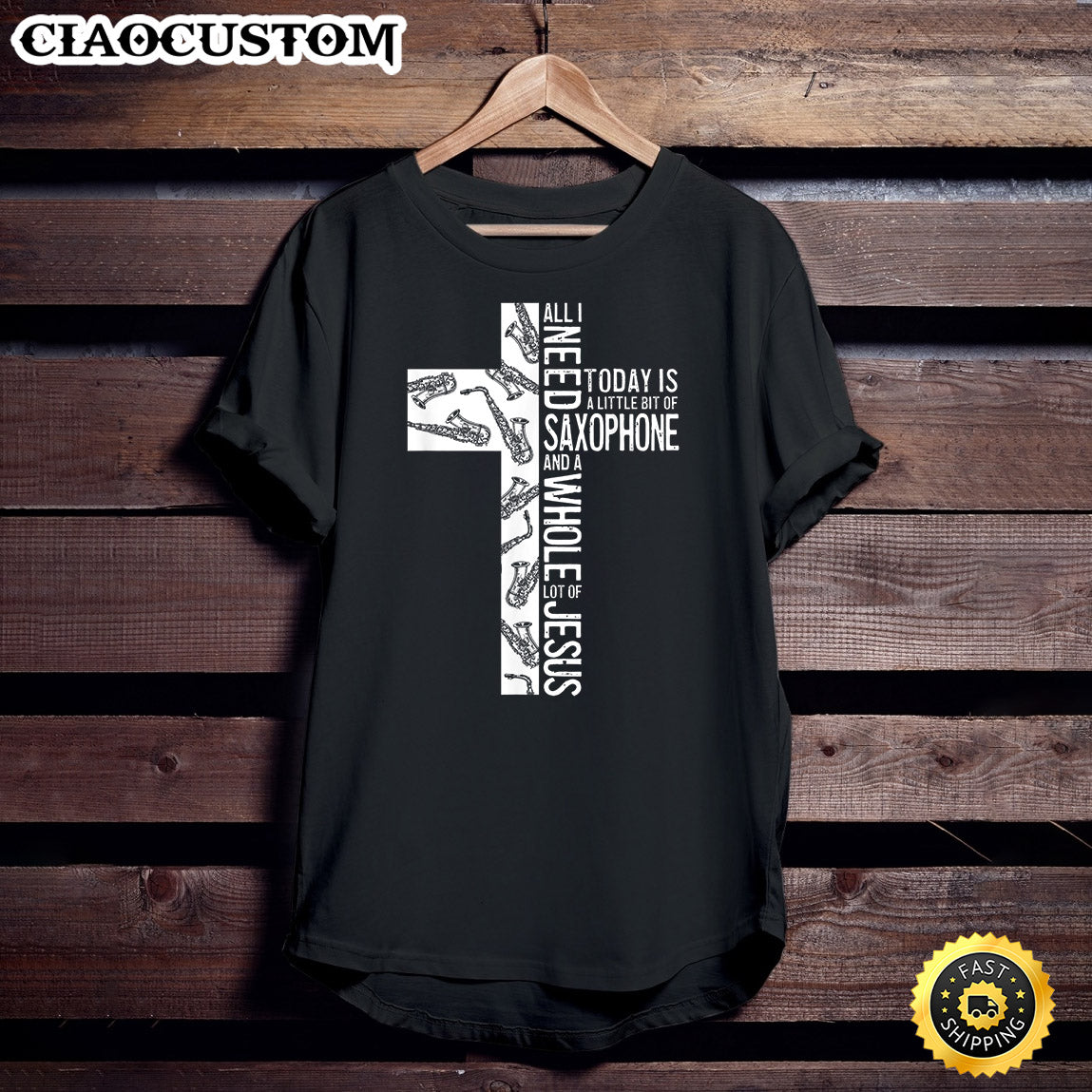 All I Need Is Saxophone And Jesus Christian Cross T-Shirt - Christian Shirt
