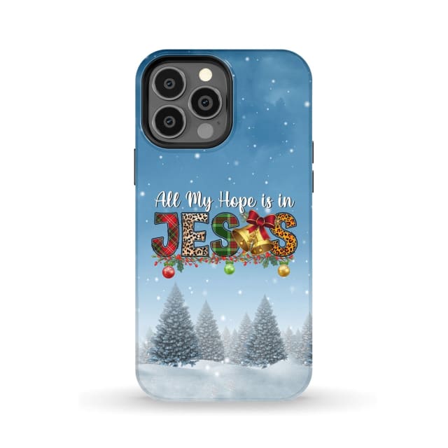 All My Hope Is In Jesus Christmas Tree Phone Case - Bible Verse Phone Cases Samsung