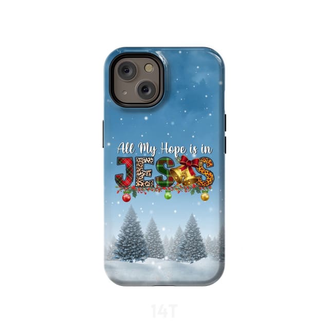 All My Hope Is In Jesus Christmas Tree Phone Case - Bible Verse Phone Cases Samsung