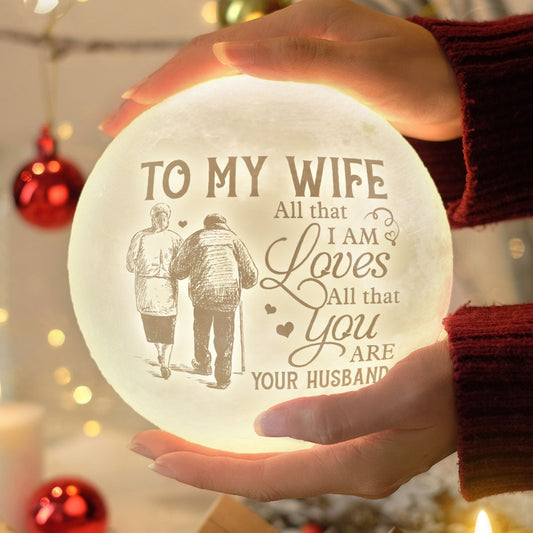 All That I Am Loves All That You Are 3d Printed Moon Lamp - To My Wife - Valentines Gifts For Wife - Marriage Gifts For Couple - Anniversary Gift